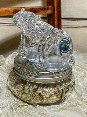 Gift it! Sale! Lenox Clear Crystal Elephant Pair